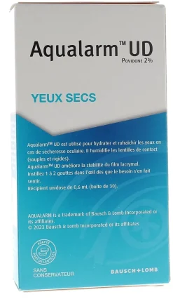 Aqualarm UD solution lubrifiante yeux secs - boîte de 30 unidoses