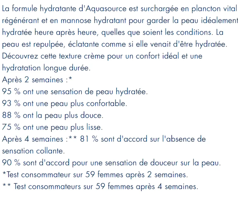 Aquasource Crème hydratation peau normale à mixte Biotherm - pot de 50 ml