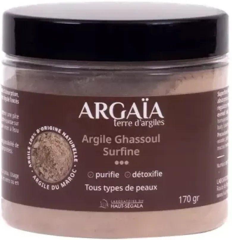 Argaïa argile ghassoul surfine Haut-Ségala - pot de 170g