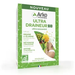 Arkofluides Ultra draineur bio Arkopharma - boîte de 30 ampoules