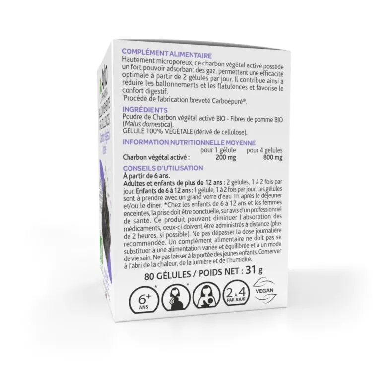 Arkogélules Charbon végétal bio Arkopharma