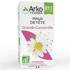 Arkogélules grande camomille maux de tête Arkopharma - boîte de 45 gélules
