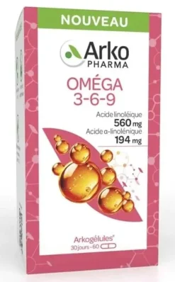 Arkogélules Oméga 3-6-9 Arkopharma - boîte de 60 capsules