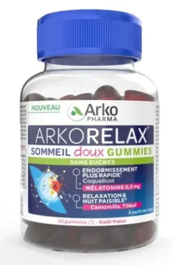 Arkorelax Sommeil doux Gummies sans sucre Arkopharma - pot de 30 gommes