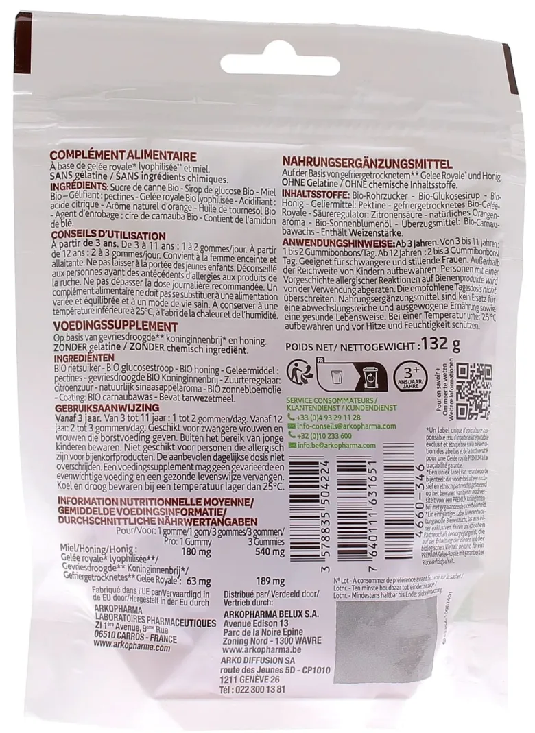 ArkoRoyal Gummies famille bio Arkopharma - sachet de 60 gummies