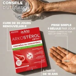 Arkostérol Expert contrôle du cholestérol Arkopharma - boîte de 30 gélules