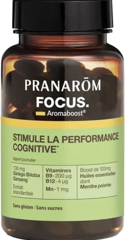 Aromaboost Focus concentration Pranarôm - pot de 60 capsules