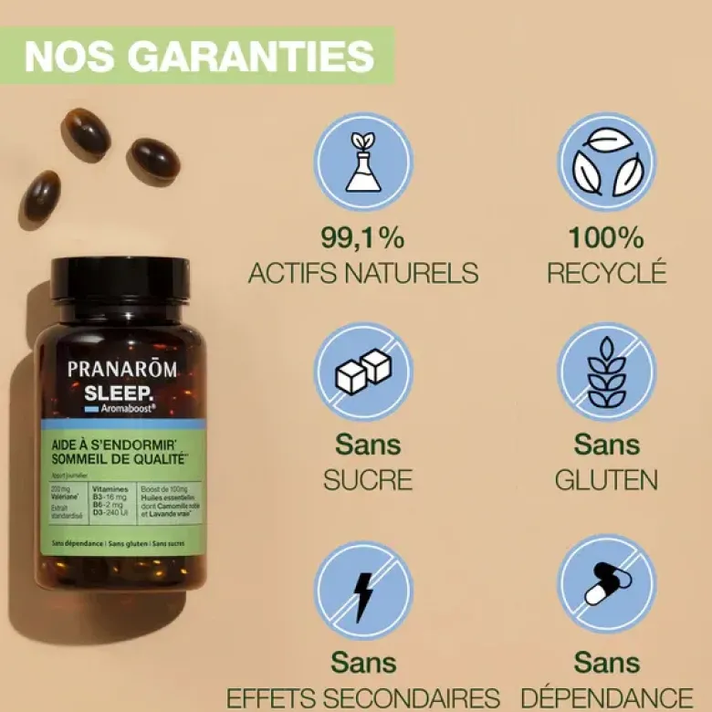 Aromaboost Sleep sommeil Pranarôm - pot de 60 capsules