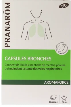 Aromaforce Capsules bronches bio Pranarôm - boîte de 30 capsules