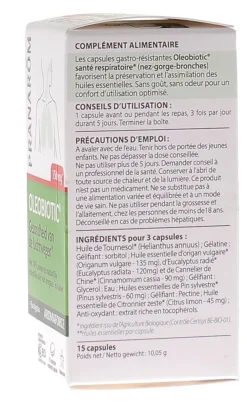 Aromaforce Oleobiotic Santé respiratoire Pranarom - boîte de 15 capsules
