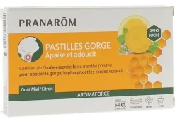 Aromaforce Pastille gorge goût miel-citron Pranarom - boîte de 24 pastilles