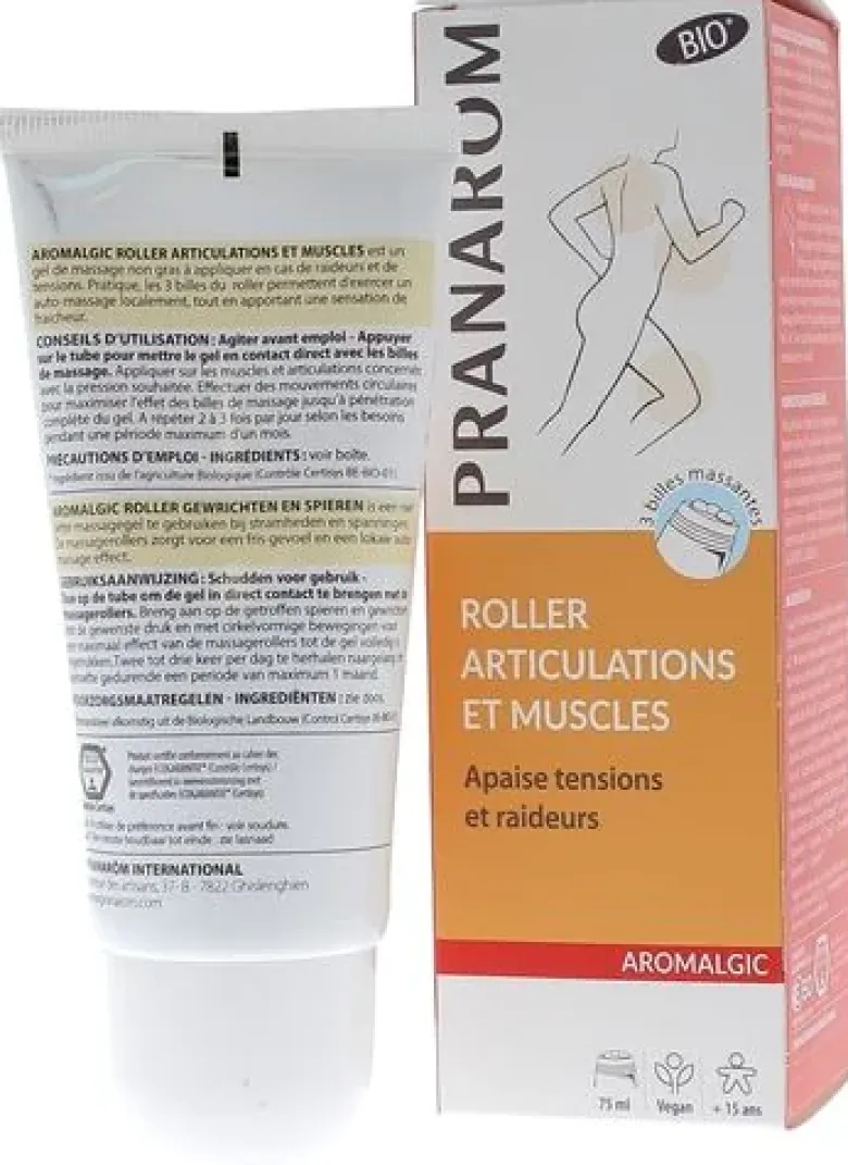 Aromalgic Roller articulations et muscles bio Pranarôm - tube de 75 ml