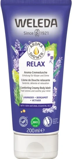 Aroma Shower Relax Crème de douche relaxante bio Weleda - tube de 200 ml