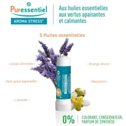 Aroma Stress Inhaleur aux 5 huiles essentielles Puressentiel - inhaleur de 1 ml