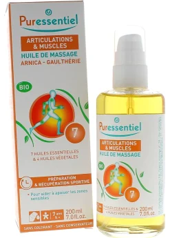 Articulations et muscles Huile de massage arnica et gaulthérie bio Puressentiel