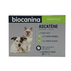 Ascatène comprimés chien et chat Biocanina – 10 comprimés sécables