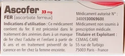 Ascofer 33 mg – 30 gélules