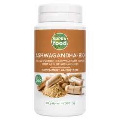Ashwagandha bio Supra food Exopharm - 90 gélules