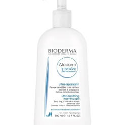 Atoderm intensive gel moussant nettoyant surgras Bioderma - flacon-pompe de 500 ml