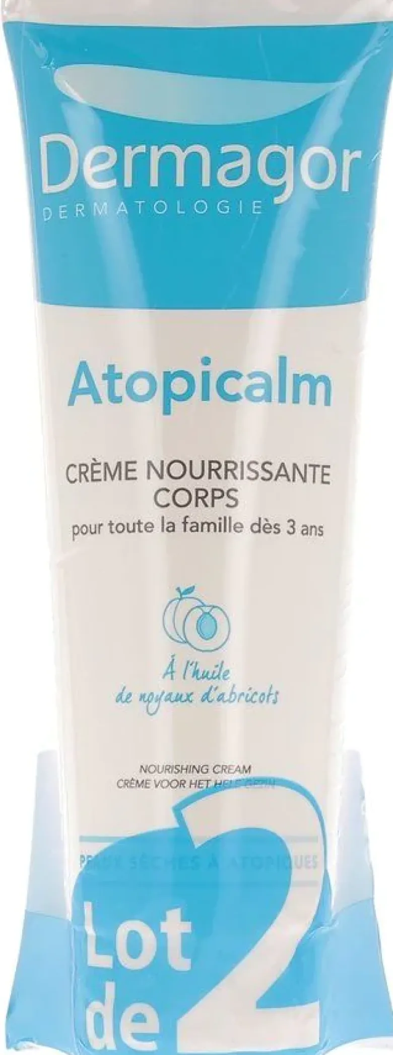 Atopicalm crème nourrissante corps peaux sèches Dermagor - lot de 2 tubes de 250 ml