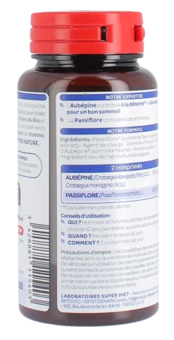Aubépine / Passiflore Bio Super Diet - 80 comprimés