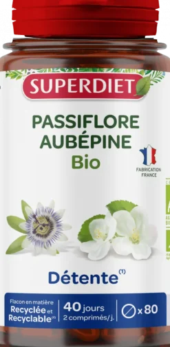 Aubépine / Passiflore Bio Super Diet - 80 comprimés