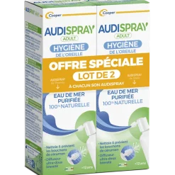 Audispray adultes hygiène de l'oreille - lot de 2 sprays auriculaires de 50 ml
