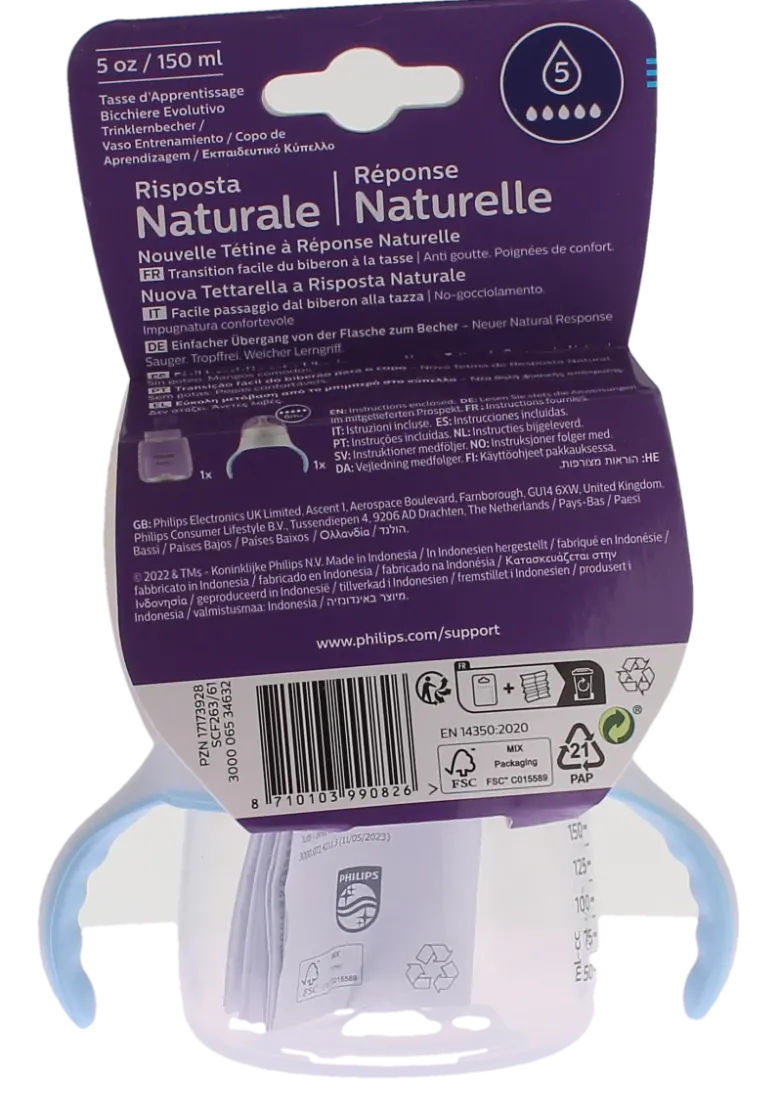 Avent natural response tasse d'apprentissage 6 mois et + Philips - tasse de 150ml