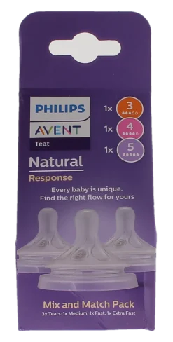 Avent natural response teat tétines mix & match Philips - pack de 3 tétines