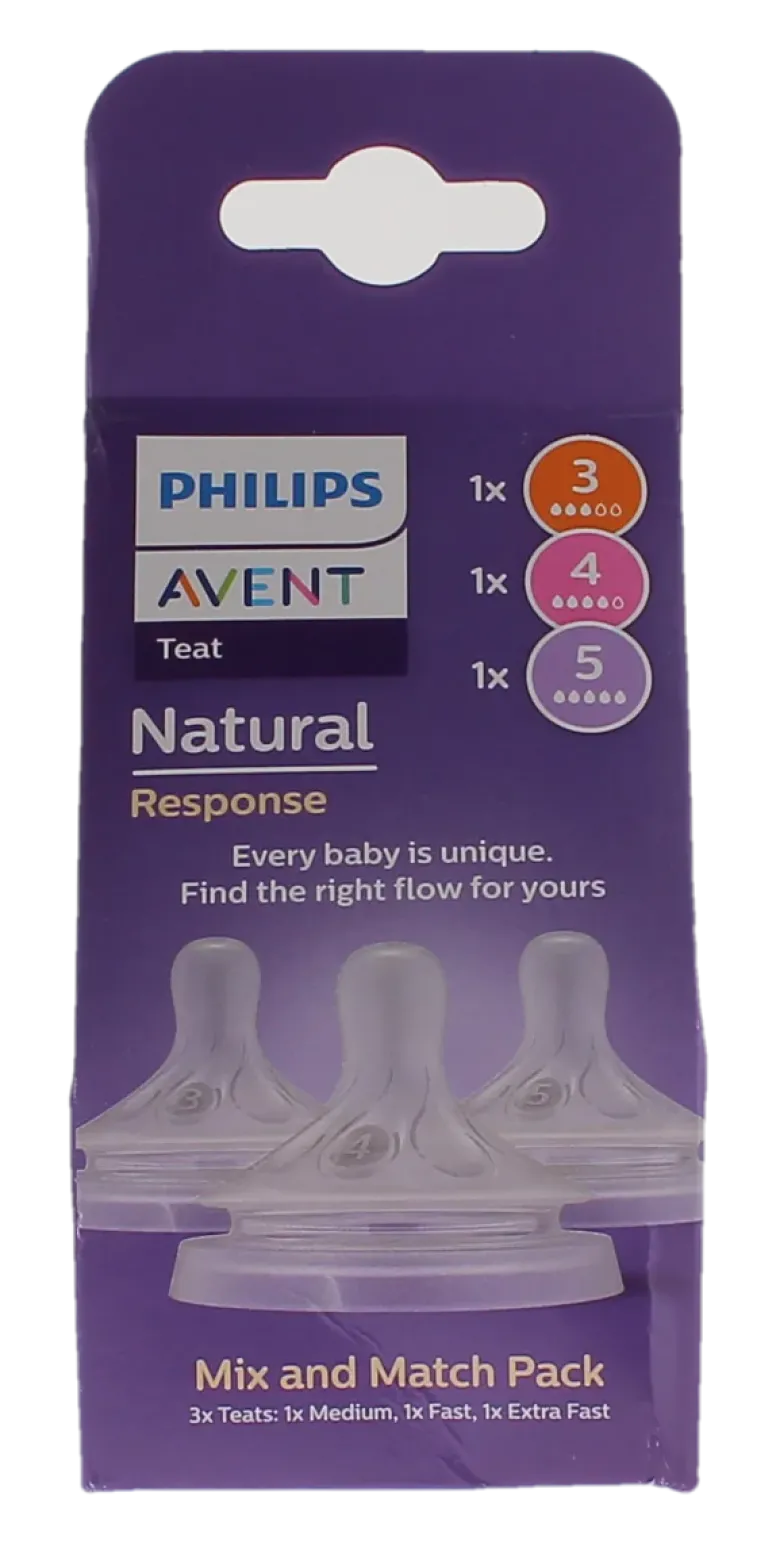 Avent natural response teat tétines mix & match Philips - pack de 3 tétines