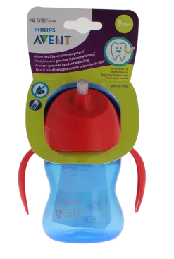 Avent tasse avec paille bleu 9 mois et + Philips - tasse de 200ml