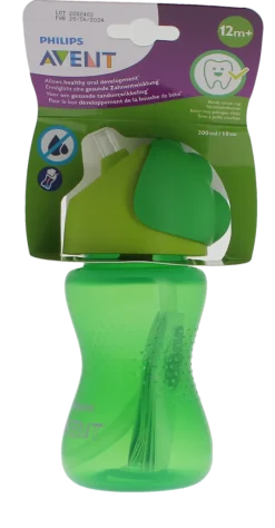 Avent tasse avec paille verte 12 mois et + Philips - tasse de 300ml