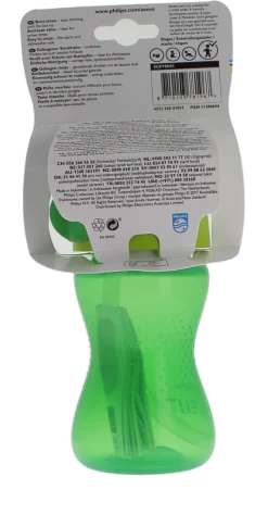 Avent tasse avec paille verte 12 mois et + Philips - tasse de 300ml