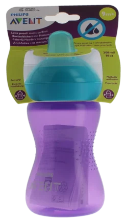 Avent tasse à bec souple violet 9 mois et + Philips - tasse de 300ml