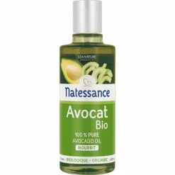 Avocat bio huile 100% pure nourrissante Natessance - flacon de 100ml