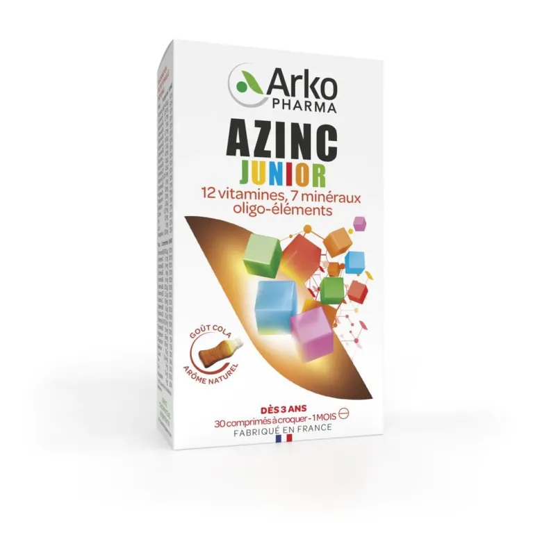 Azinc Forme et Vitalité Junior goût cola Arkopharma – 30 comprimés
