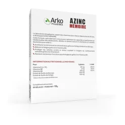 Azinc mémoire ginkgo Arkopharma - boite de 30 gélules