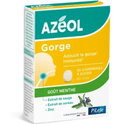 Azéol Gorge goût menthe Pileje - boîte de 30 comprimés à sucer