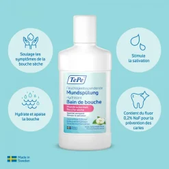 Bain de bouche hydratant bouche sèche pomme/menthe douce TePe - flacon de 500ml