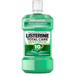 Bain de bouche protection dents et gencives goût plus léger Listerine - flacon de 500ml