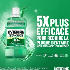 Bain de bouche protection dents et gencives goût plus léger Listerine - flacon de 500ml