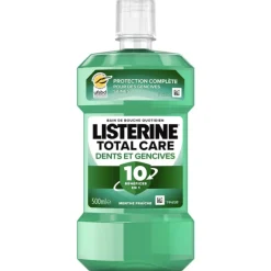 Bain de bouche quotidien total care dents et gencives mente fraîche Listerine - flacon de 500ml