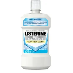 Bain de bouche soin blancheur goût plus léger Listerine - flacon de 500ml