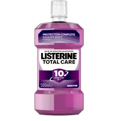 Bain de bouche Total Care goût menthe Listerine - flacon de 500ml