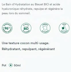 Bain d'hydratation nuit au bleuet bio Klorane - pot de 50 ml