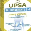 Ballonements & gaz 3 en 1 Citrate de bétaïne Upsa - boite de 40 gélules