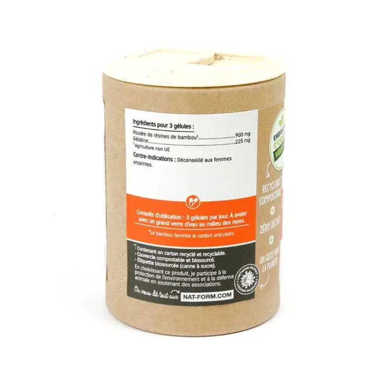 Bambou Tabashir Ecoresponsable Nat&Form - Boite de 60 gélules