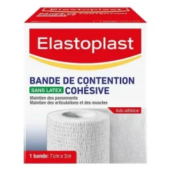 Bande de contention cohésive sans latex Elastoplast - bande de 7cm x 3m coloris blanc