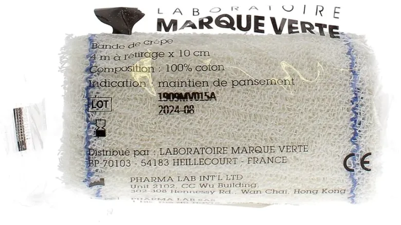 Bande de crêpe Marque Verte - bande de taille 4m x 10cm