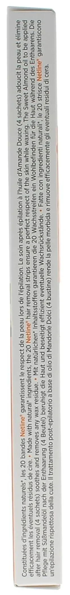 Bandes de cire dépilatoires corps Netline - boîte de 20 bandes